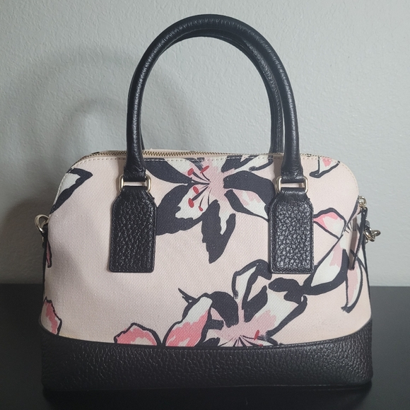 Kate Spade Bay Street Floral Rachelle Bag- Antilles Bubbles Tiger Lily Pink, Blk - Picture 4 of 16